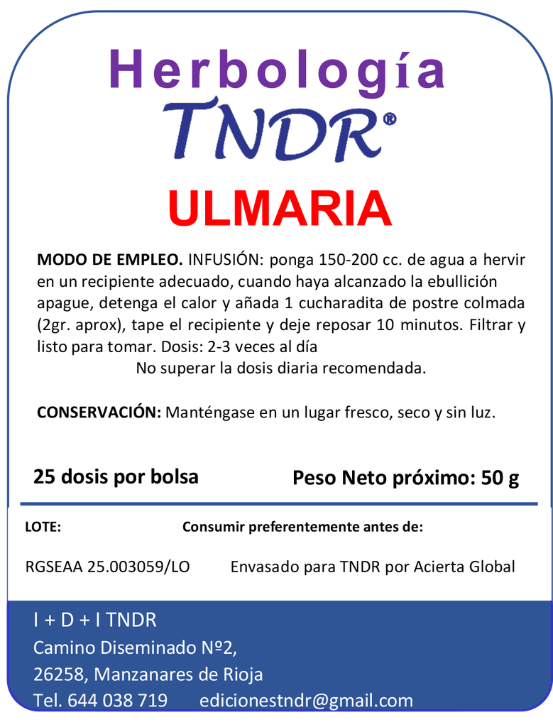 Ulmaria etiqueta